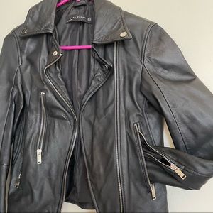 Zara XS black faux leather jacket